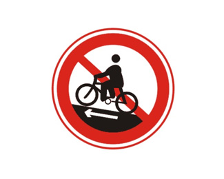 禁止骑自行车上坡标志