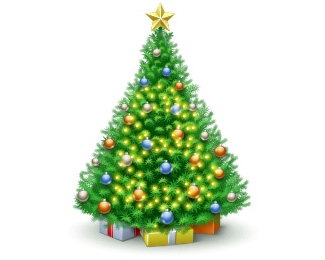 装扮精美的圣诞树写实图标设计欣赏