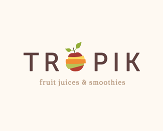TROPIK果汁和冰沙标志设计