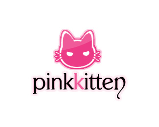 粉红色的小猫博客标志设计