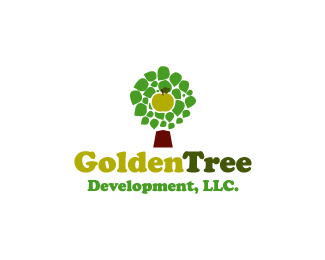 Golden Tree花园树标志创意设计