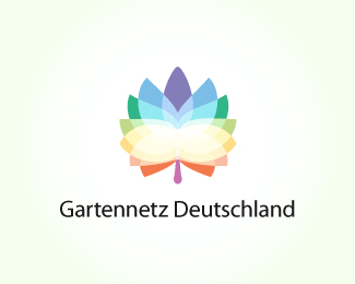 Gartennetz德国联盟花瓣树叶标志设计