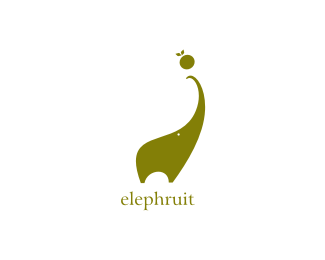 elephruit大象苹果创意标志设计欣赏
