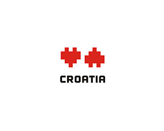 CROATIA像素标志设计