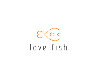 LOVE FISH心形创意标志