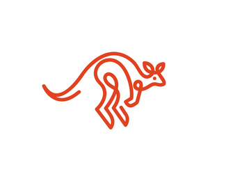 线性袋鼠logo设计